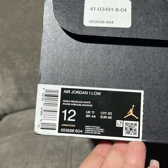 🥰🥰Nike Air Jordan 1 Low Noble Red/Black-White🥰🥰 - Picture 8 of 9